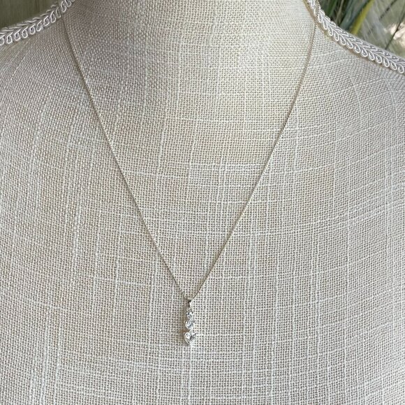 925 Silver Italy Chain 925 Thai Crystal Pendant Necklace - Picture 5 of 8